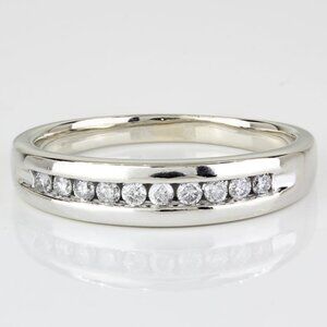 10k White Gold Men's Diamond Wedding Band Anniversary Ring